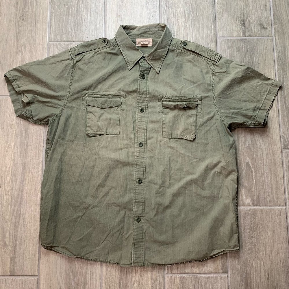 Austin Clothing Co Men’s Green Long Sleeve Shirt Size XXL 2 Front Pockets